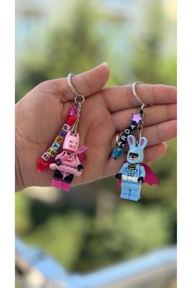 2 li mini figür anahtarlık kişiye özel isimli okul çantası aksesuar