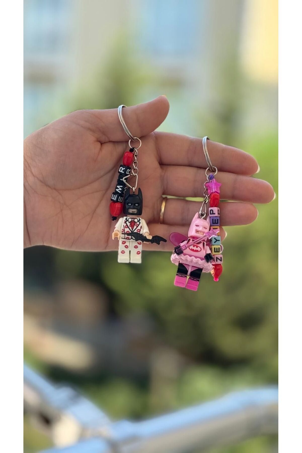 2 li Mini figür Batman anahtarlık kişiye özel isimli