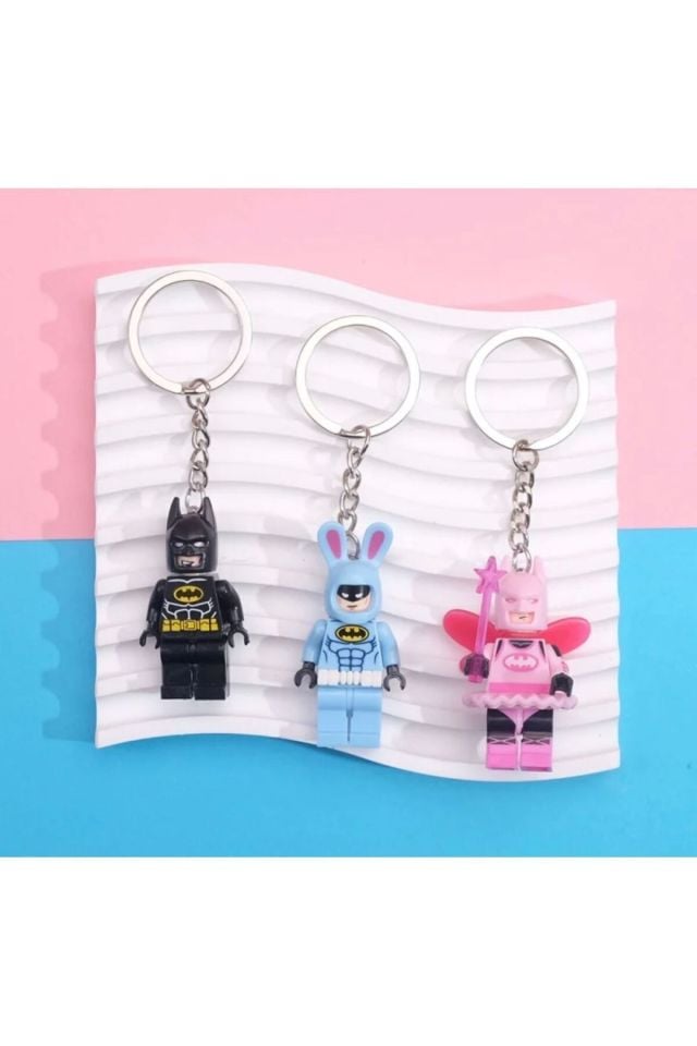 3 adet Mini fiğür anahtarlık  Batman serisi okul çantası süsü