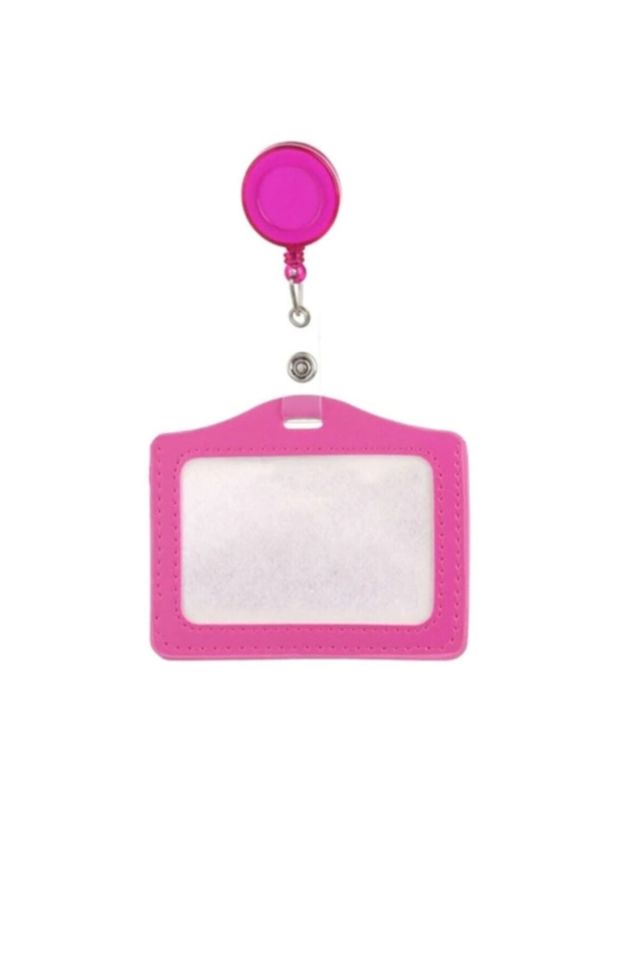 Yoyolu Çekilebilir Yaka Kartı Tutucu Ve Kartlık açık pembe