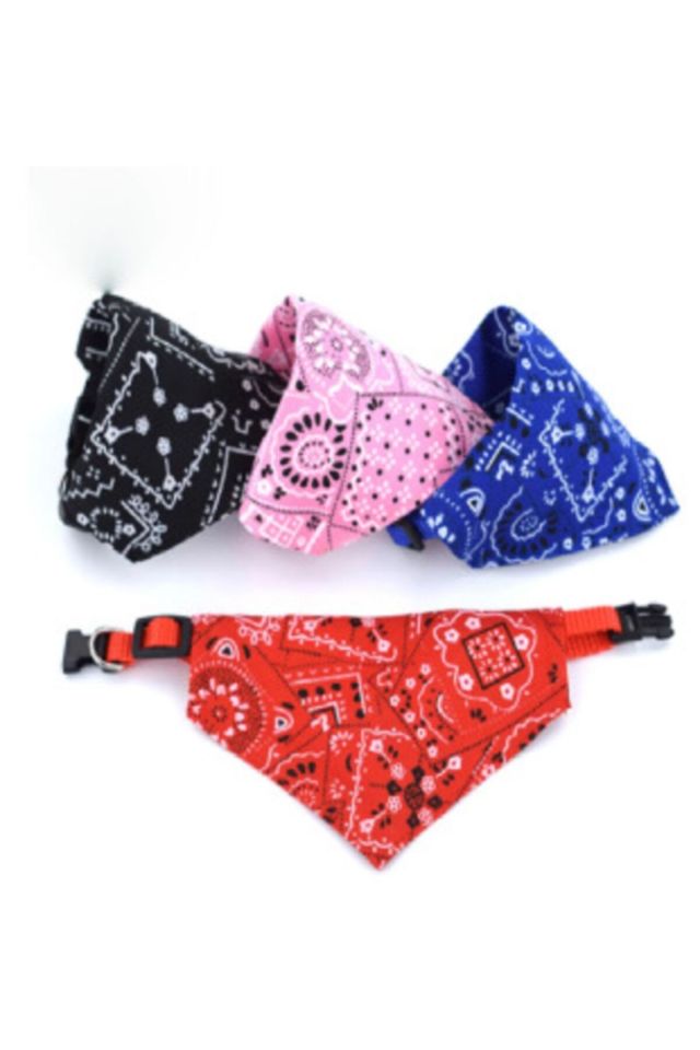 Pet Bandana Büyük Irk Köpekler Için Tasma ,fular Ayarlanabilir Kemerli Siyah