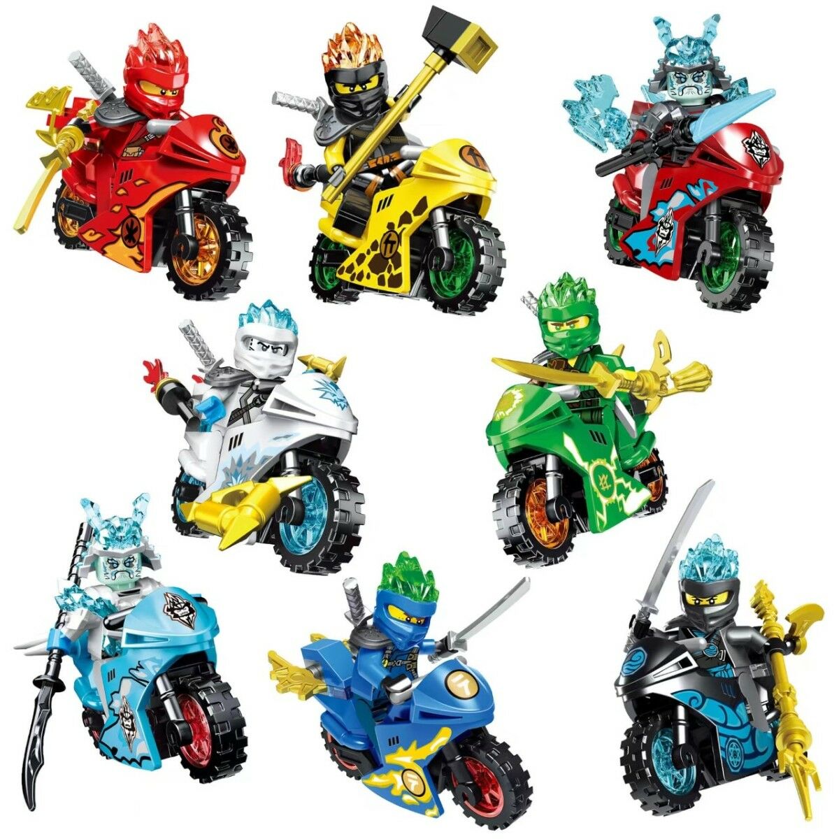 8 Adet Ninjago Motorlu Serisi Lego Uyumlu Görsel Ile Aynıdır