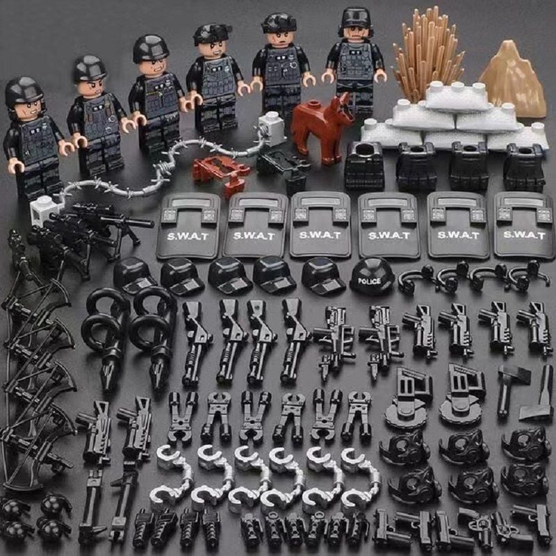 6 LI Swat Askerli Set görseldeki tüm aksesuarlar dahildir
