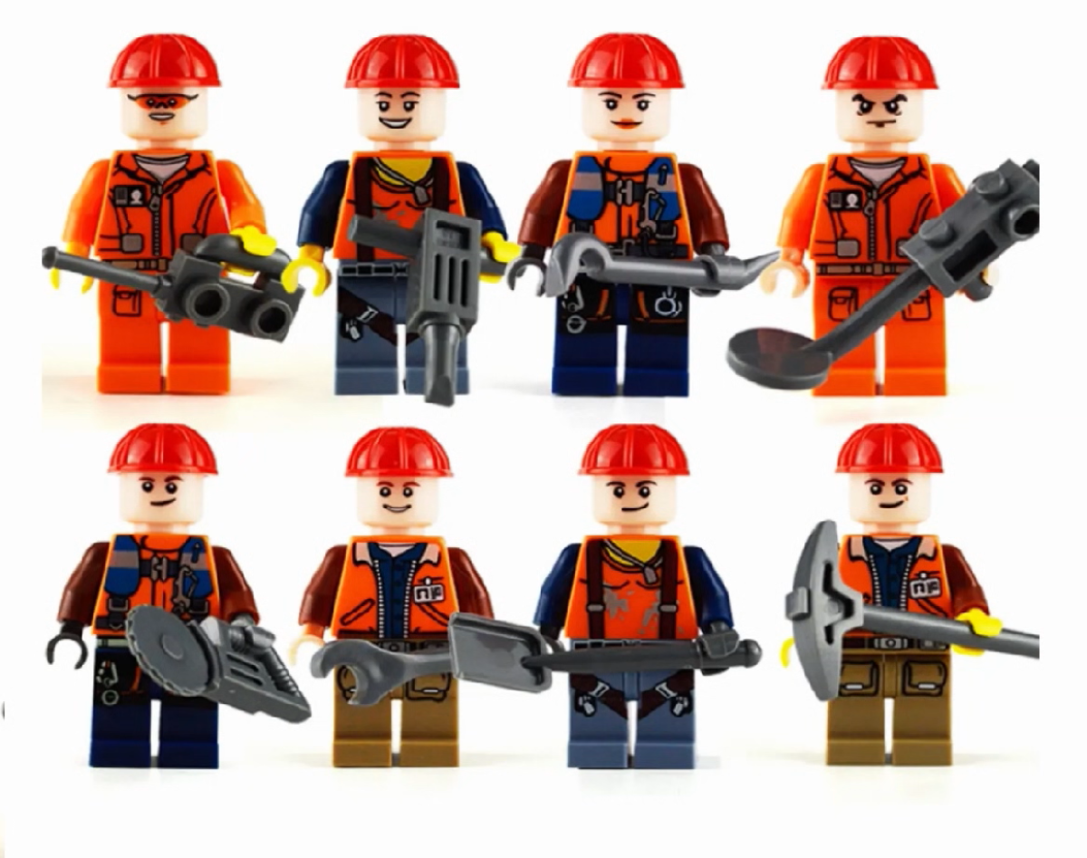 8 Adet yeni Lego Uyumlu İŞCİ FİĞÜRLERİ