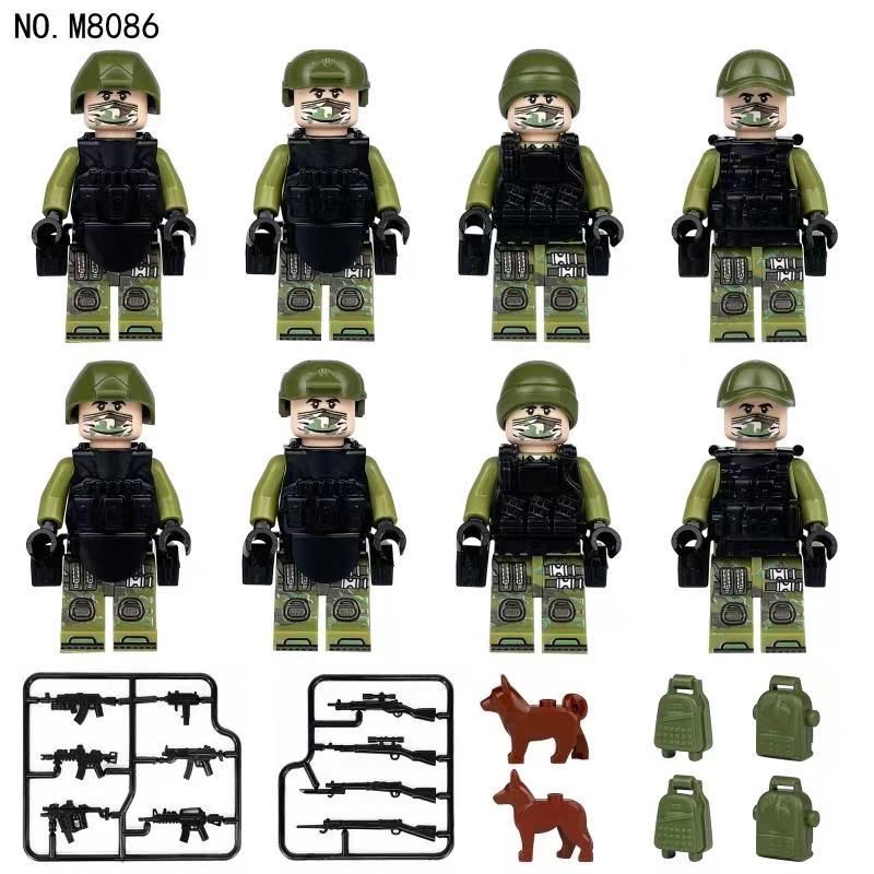 Lego Uyumlu 8 Adet Set Asker seti görsel gibidir