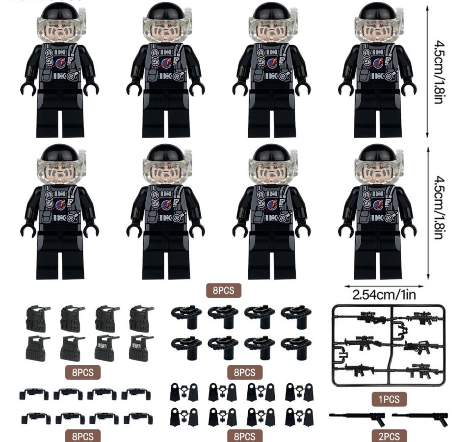Lego Uyumlu 8 li Swat denizci Sat Polis Seti görsel gibidir
