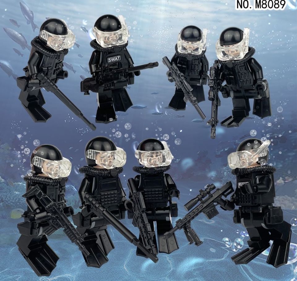 Lego Uyumlu 8 li Swat denizci Sat Polis Seti görsel gibidir