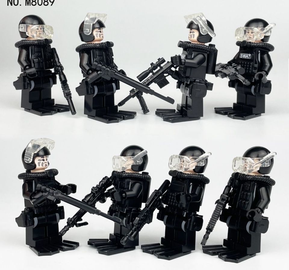 Lego Uyumlu 8 li Swat denizci Sat Polis Seti görsel gibidir