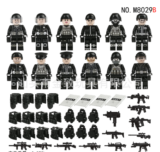 12 adet lego uyumlu swat polis seti