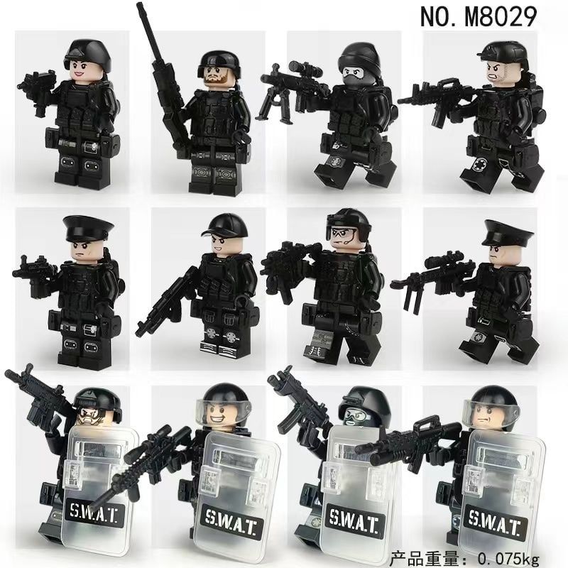 12 adet lego uyumlu swat polis seti