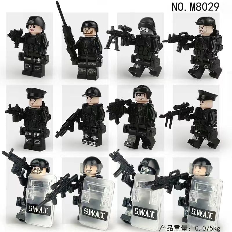12 adet lego uyumlu swat polis seti