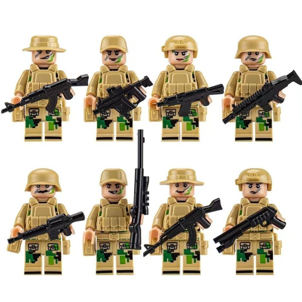 8 adet Lego uyumlu Asker seti görsel ile aynıdır