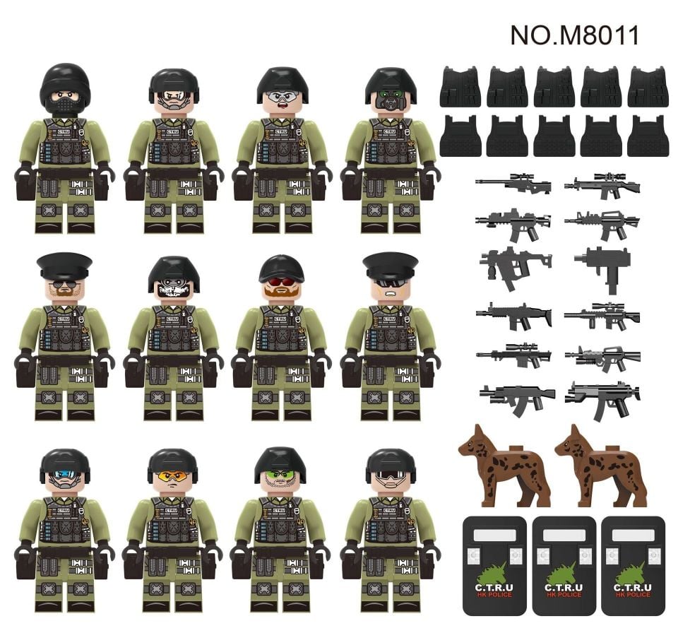 12 li Lego Uyumlu Swat Asker Figürleri görsel ile aynıdır.
