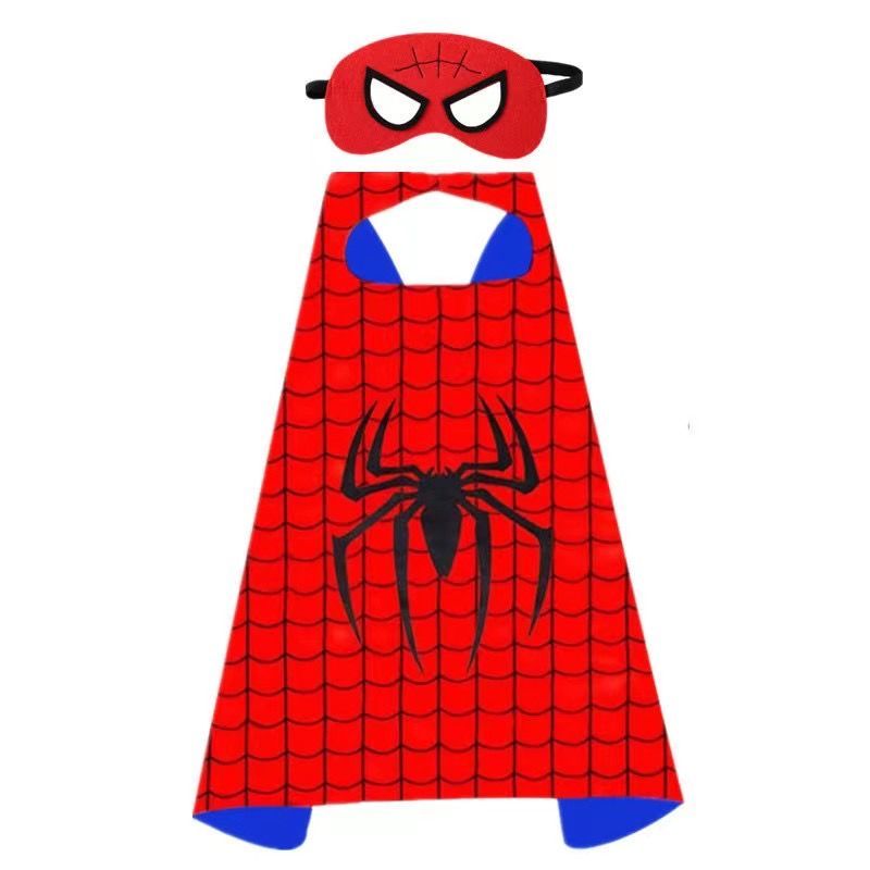 Örümcek Adam Spiderman Avengers Pelerin + Maske Kostüm Seti 70x70 Cm no:1