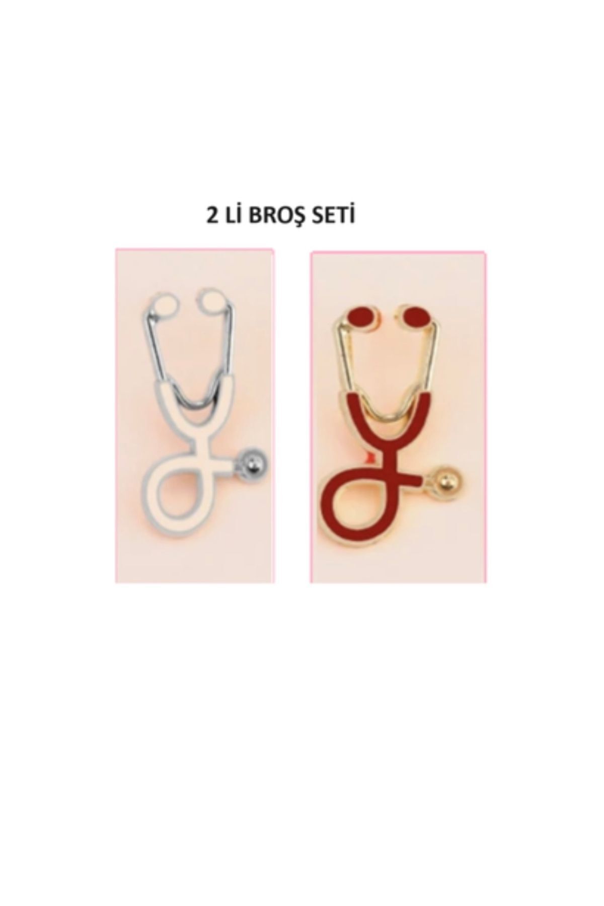 2 li broş doktor , Hemşire broş takısı yaka iğnesi steteskop Hediyelik