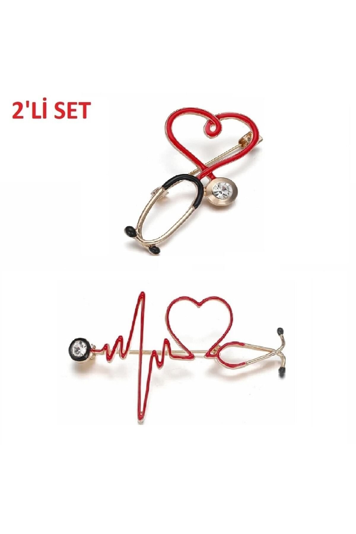 2 Li Doktor - Hemşire Aksesuar Aksesuar Broş Yaka Iğnesi
