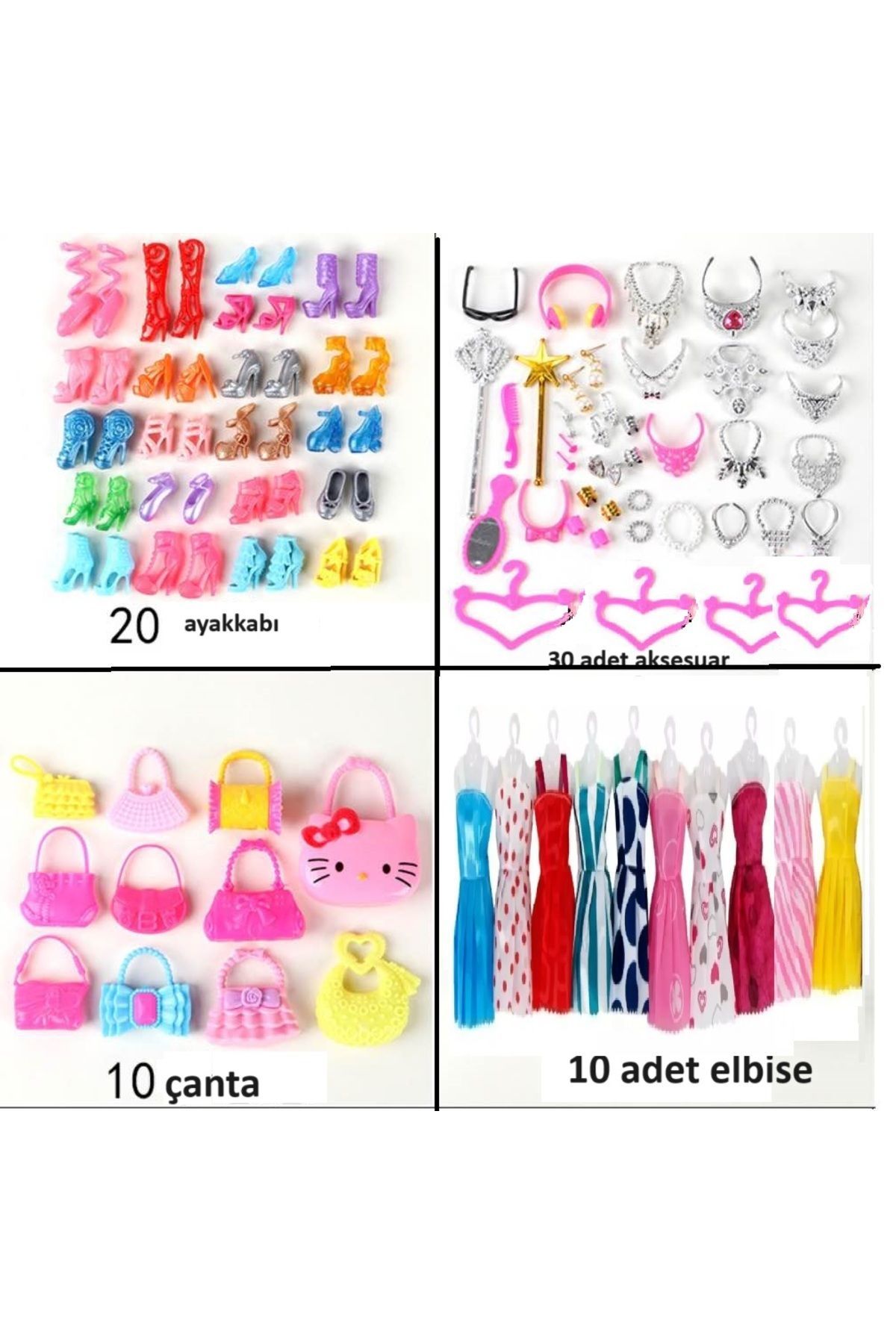 70 Parça Oyuncak Bebek Aksesuarları Frozen-barbiee- Cindy Için Uyumludur