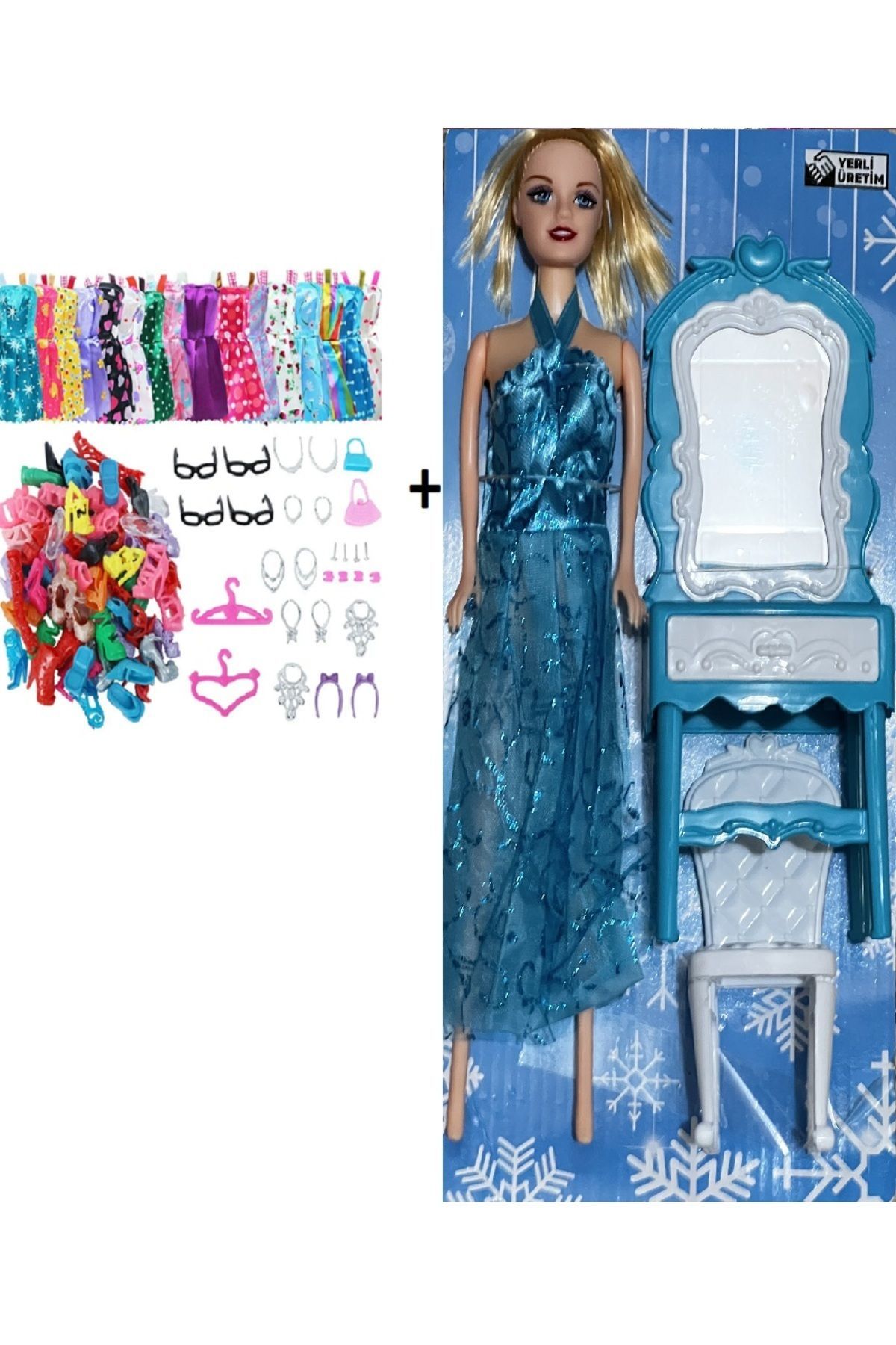 47 Parça Oyuncak Bebek Ve Aksesuarları Barbi Frozen Uyumludur Görsel Gibidir