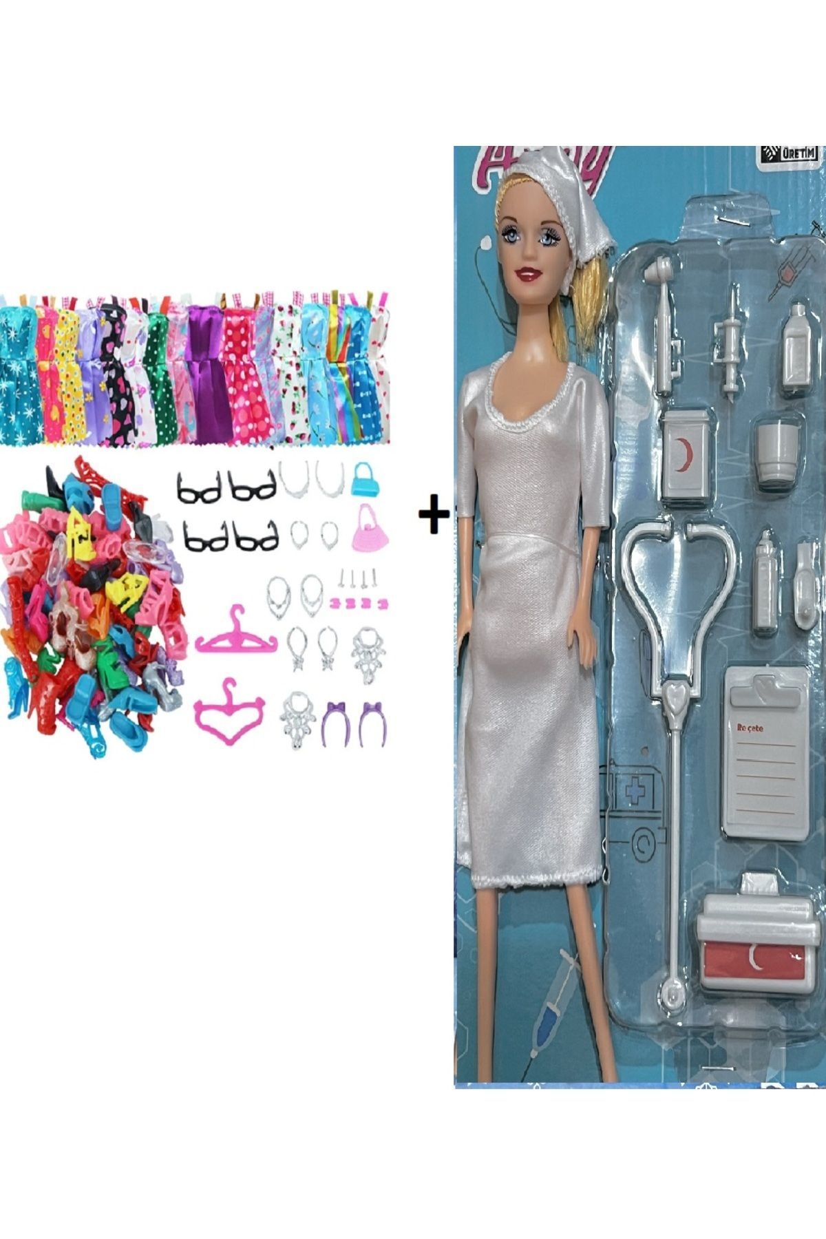 53 Parça Oyuncak Bebek Ve Aksesuarları Barbi Frozen Uyumludur Görsel Gibidir