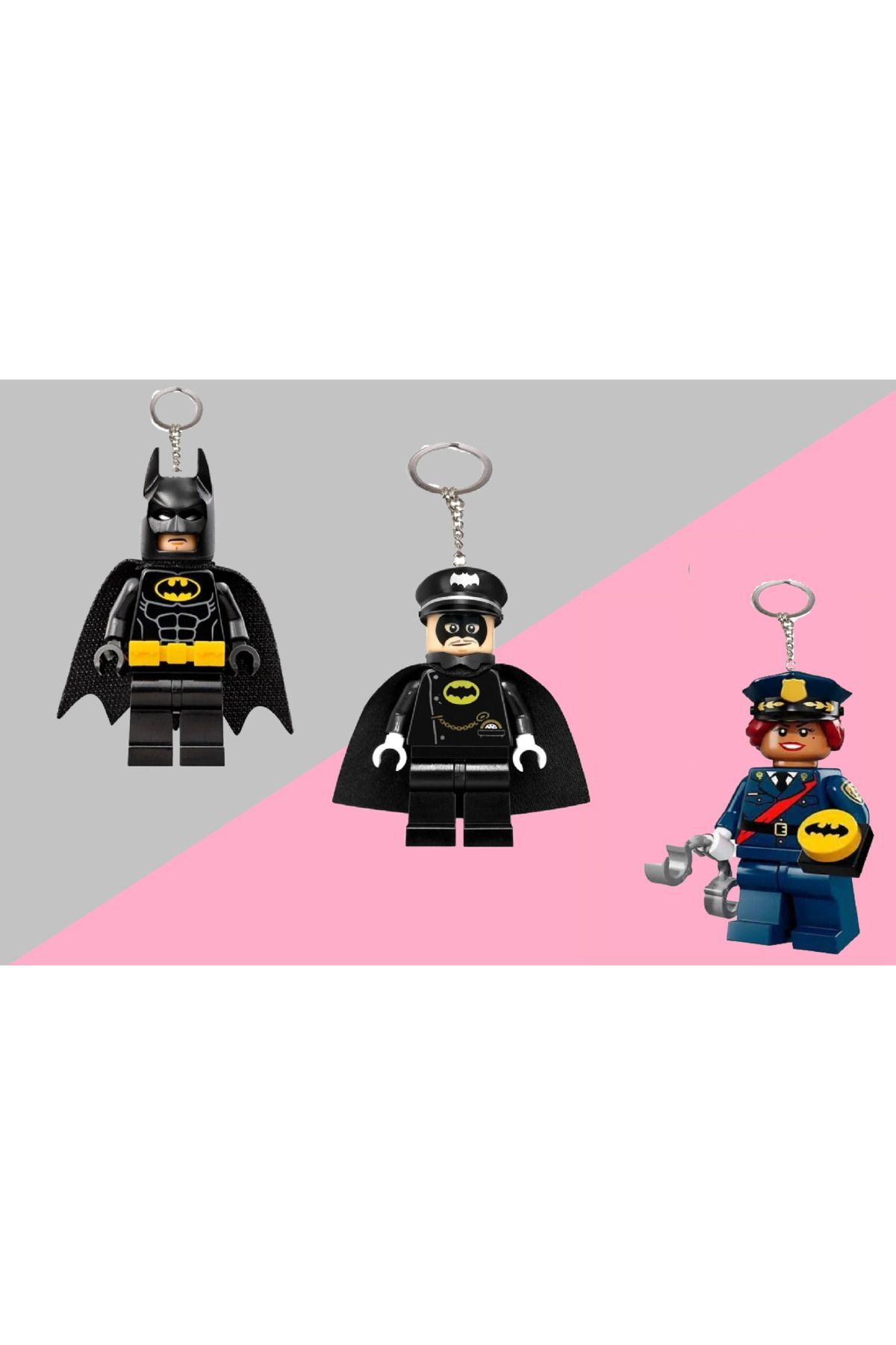 3 adet Mini fiğür anahtarlık Batman serisi okul çantası süsü