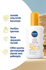 Sun Anında Koruma Güneş Spreyi 200ml, Spf50, Güneş Alerjisine Karşı Etkili, Hassas Ciltler