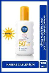 Sun Anında Koruma Güneş Spreyi 200ml, Spf50, Güneş Alerjisine Karşı Etkili, Hassas Ciltler