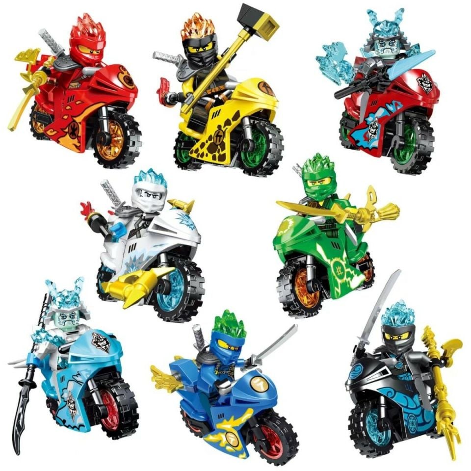 8 Adet Ninjago Motorlu Serisi Lego Uyumlu Görsel Ile Aynıdır